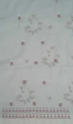 Srajann Hand Embroided Purple Kota Lucknowi Chikankari Unstitched Kurta Dupatta Set (SLC1414) - Image 6