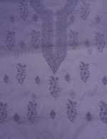 Srajann Hand Embroided Mauve Kota Lucknowi Chikankari Unstitched Kurta Dupatta Set (SLC1413) - Image 10