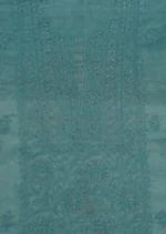Srajann Hand Embroided Blue Kota Lucknowi Chikankari Unstitched Kurta Dupatta Set (SLC1415) - Image 9