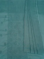 Srajann Hand Embroided Blue Kota Lucknowi Chikankari Unstitched Kurta Dupatta Set (SLC1415) - Image 8