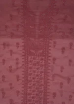 Srajann Hand Embroided Peach Kota Lucknowi Chikankari Unstitched Kurta Dupatta Set (SLC1412) - Image 10