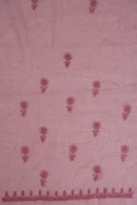 Srajann Hand Embroided Peach Kota Lucknowi Chikankari Unstitched Kurta Dupatta Set (SLC1412) - Image 9