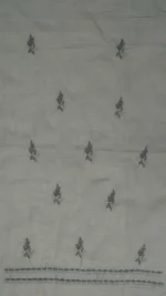 Srajann Hand Embroided Grey Kota Lucknowi Chikankari Unstitched Kurta Dupatta Set (SLC1426) - Image 9