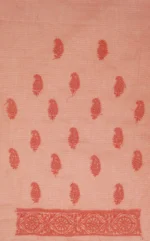 Srajann Hand Embroided Rust Kota Lucknowi Chikankari Unstitched Kurta Dupatta Set (SLC1422) - Image 11