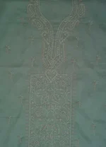 Srajann Hand Embroided Peach Kota Lucknowi Chikankari Unstitched Kurta Dupatta Set (SLC1421) - Image 6