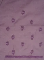 Srajann Hand Embroided Mauve Kota Lucknowi Chikankari Unstitched Kurta Dupatta Set (SLC1419) - Image 11