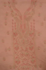 Srajann Hand Embroided Pink Kota Lucknowi Chikankari Unstitched Kurta Dupatta Set (SLC1424) - Image 11