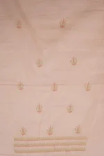 Srajann Hand Embroided Pink Kota Lucknowi Chikankari Unstitched Kurta Dupatta Set (SLC1424) - Image 6
