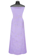 Srajann Hand Embroided Mauve Organza Lucknowi Chikankari Unstitched Kurta Dupatta Set (SLC1860) - Image 5