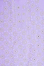 Srajann Hand Embroided Mauve Organza Lucknowi Chikankari Unstitched Kurta Dupatta Set (SLC1860) - Image 7
