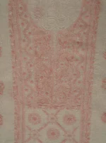 Srajann Hand Embroided Fawn Linen Lucknowi Chikankari Unstitched Kurta Dupatta Set (SLC1804) - Image 5