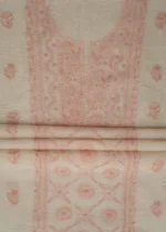 Srajann Hand Embroided Fawn Linen Lucknowi Chikankari Unstitched Kurta Dupatta Set (SLC1804) - Image 9