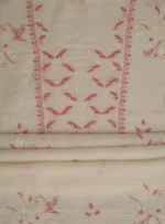 Srajann Hand Embroided white Linen Lucknowi Chikankari Unstitched Kurta Dupatta Set (SLC1808) - Image 9