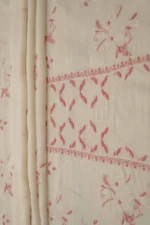 Srajann Hand Embroided white Linen Lucknowi Chikankari Unstitched Kurta Dupatta Set (SLC1808) - Image 10