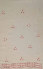 Srajann Hand Embroided white Linen Lucknowi Chikankari Unstitched Kurta Dupatta Set (SLC1808) - Image 11