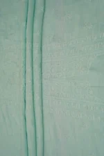 Srajann Hand Embroided Sea Green Linen Lucknowi Chikankari Unstitched Kurta Dupatta Set (SLC1813) - Image 9