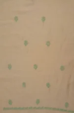 Srajann Hand Embroided Yellow Linen Lucknowi Chikankari Unstitched Kurta Dupatta Set (SLC1818) - Image 10