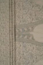 Srajann Hand Embroided white Mul Chanderi Lucknowi Chikankari Unstitched Kurta Dupatta Set (SLC1822) - Image 5