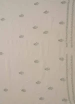 Srajann Hand Embroided white Mul Chanderi Lucknowi Chikankari Unstitched Kurta Dupatta Set (SLC1822) - Image 9