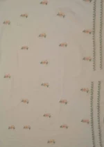 Srajann Hand Embroided white Mul Chanderi Lucknowi Chikankari Unstitched Kurta Dupatta Set (SLC1828) - Image 11