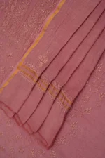 Srajann Hand Embroided Purple Mul Chanderi Lucknowi Chikankari Unstitched Kurta Dupatta Set