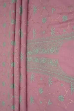 Srajann Hand Embroided Purple Mul Chanderi Lucknowi Chikankari Unstitched Kurta Dupatta Set (SLC1838) - Image 8