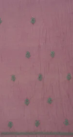 Srajann Hand Embroided Purple Mul Chanderi Lucknowi Chikankari Unstitched Kurta Dupatta Set (SLC1838) - Image 10