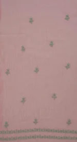 Srajann Hand Embroided Pink Mul Chanderi Lucknowi Chikankari Unstitched Kurta Dupatta Set (SLC1839) - Image 10