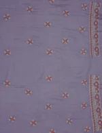 Srajann Hand Embroided Blue Mul Chanderi Lucknowi Chikankari Unstitched Kurta Dupatta Set (SLC1843) - Image 11