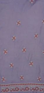 Srajann Hand Embroided Blue Mul Chanderi Lucknowi Chikankari Unstitched Kurta Dupatta Set (SLC1843) - Image 10