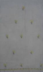 Srajann Hand Embroided Grey Mul Chanderi Lucknowi Chikankari Unstitched Kurta Dupatta Set (SLC1846) - Image 10