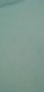 Srajann Hand Embroided Sea Green Mul Chanderi Lucknowi Chikankari Unstitched Kurta Dupatta Set (SLC1851) - Image 10