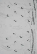 Srajann Hand Embroided Grey Kota Cotton Lucknowi Chikankari Unstitched Kurta Dupatta Set (SLC1858) - Image 11