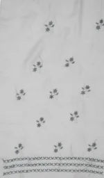 Srajann Hand Embroided Grey Kota Cotton Lucknowi Chikankari Unstitched Kurta Dupatta Set (SLC1858) - Image 10