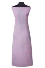 Srajann Hand Embroided Pink Kota Lucknowi Chikankari Unstitched Kurta Dupatta Set (SLC1417) - Image 5