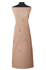 Srajann Hand Embroided Pink Kota Lucknowi Chikankari Unstitched Kurta Dupatta Set (SLC1424) - Image 5