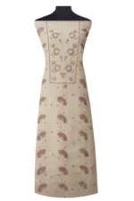 Srajann Hand Embroided white Kota Lucknowi Chikankari Unstitched Kurta Dupatta Set (SLC1495) - Image 3