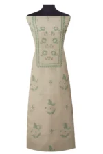 Srajann Hand Embroided white Kota Lucknowi Chikankari Unstitched Kurta Dupatta Set (SLC1497) - Image 2