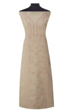 Srajann Hand Embroided white Kota Lucknowi Chikankari Unstitched Kurta Dupatta Set (SLC1502) - Image 2