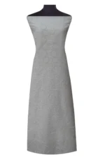 Srajann Hand Embroided white Kota Lucknowi Chikankari Unstitched Kurta Dupatta Set (SLC1508) - Image 2