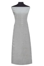 Srajann Hand Embroided White Kota Lucknowi Chikankari Unstitched Kurta Dupatta Set (SLC1512) - Image 2