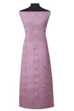 Srajann Hand Embroided Purple Kota Lucknowi Chikankari Unstitched Kurta Dupatta Set (SLC1411) - Image 5