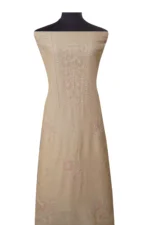 Srajann Hand Embroided Fawn Tissue Lucknowi Chikankari Unstitched Kurta Dupatta Set (SLC1505) - Image 2