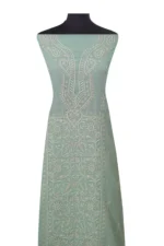 Srajann Hand Embroided Peach Kota Lucknowi Chikankari Unstitched Kurta Dupatta Set (SLC1421) - Image 4