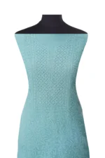 Srajann Hand Embroided Blue Kota Lucknowi Chikankari Unstitched Kurta Dupatta Set (SLC1416) - Image 3