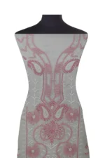 Srajann Hand Embroided Grey Kota Lucknowi Chikankari Unstitched Kurta Dupatta Set (SLC1418) - Image 3