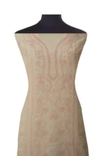 Srajann Hand Embroided white Kota Lucknowi Chikankari Unstitched Kurta Dupatta Set (SLC1502) - Image 3