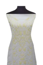 Srajann Hand Embroided white Kota Lucknowi Chikankari Unstitched Kurta Dupatta Set (SLC1504) - Image 3