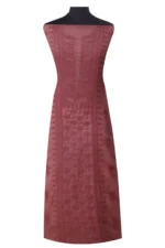 Srajann Hand Embroided Peach Kota Lucknowi Chikankari Unstitched Kurta Dupatta Set (SLC1412) - Image 2