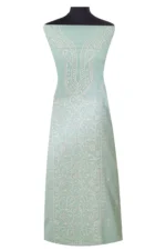 Srajann Hand Embroided Peach Kota Lucknowi Chikankari Unstitched Kurta Dupatta Set (SLC1421) - Image 2